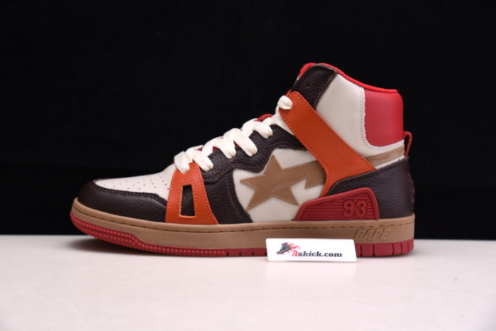 a bathing ape bape sta 93 hi red orange light sand