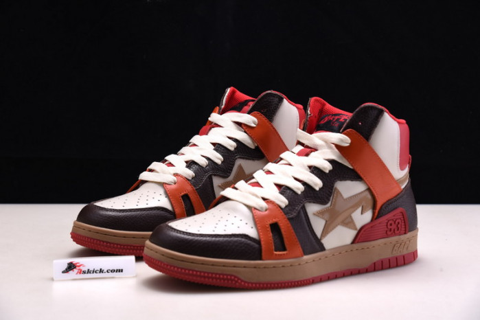 a bathing ape bape sta 93 hi red orange light sand