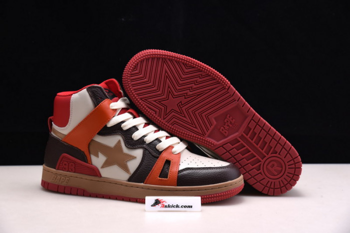 a bathing ape bape sta 93 hi red orange light sand