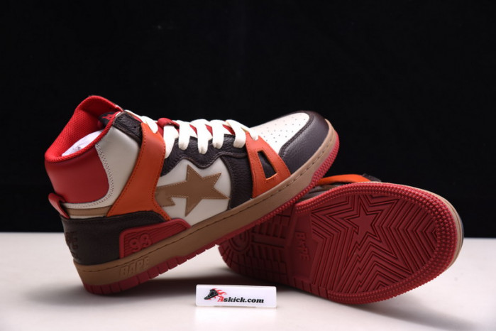 a bathing ape bape sta 93 hi red orange light sand