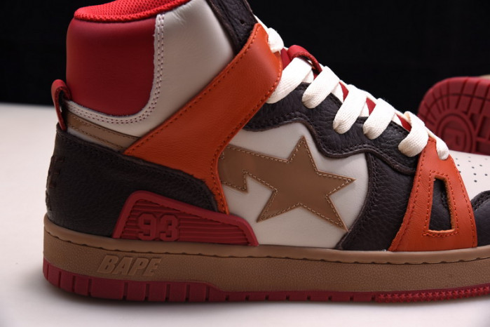 a bathing ape bape sta 93 hi red orange light sand