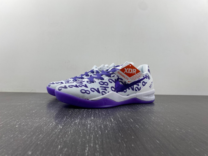 nike kobe 8 protro “white court purple” 100-fq3549