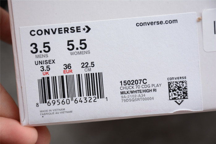 converse chuck taylor all-star 70s ox comme des garcons play white 150207c