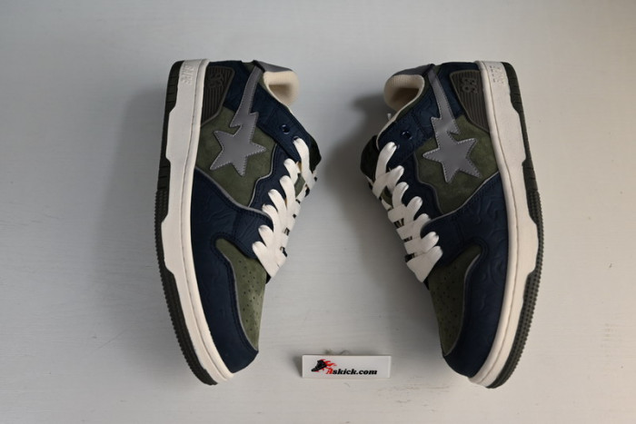 a bathing ape bape sk8 sta army green dark blue 1h80-191-019