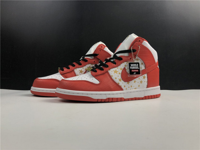 nike dunk high pro sb S*p3eme red stars 307385-161