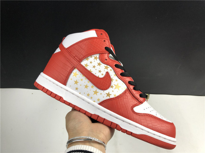 nike dunk high pro sb S*p3eme red stars 307385-161