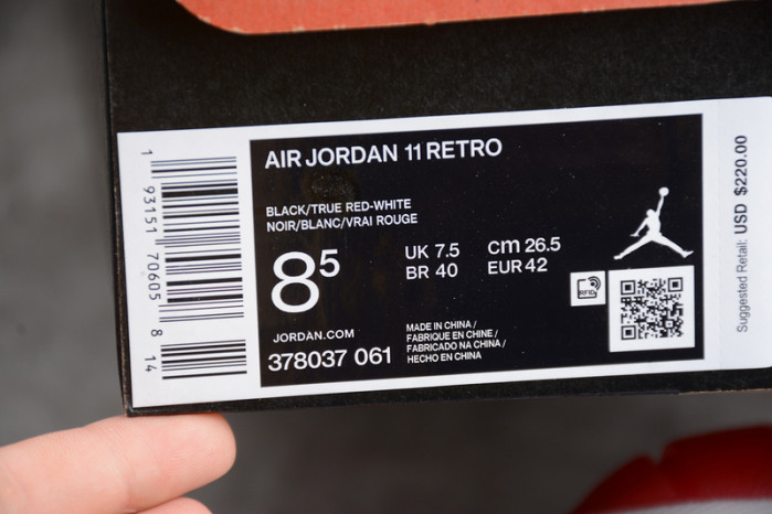 air jordan 11 retro playoffs bred (2019) 378037-061