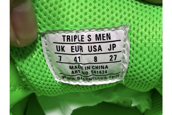 balen triple s neon green clear sol 541624 w09ol 3801