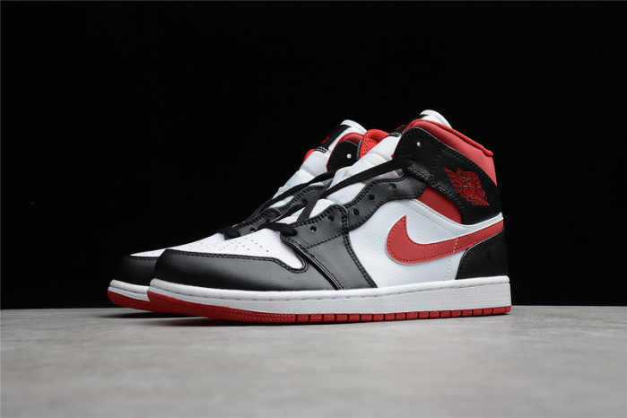 air jordan 1 mid gym red black white 554724-122