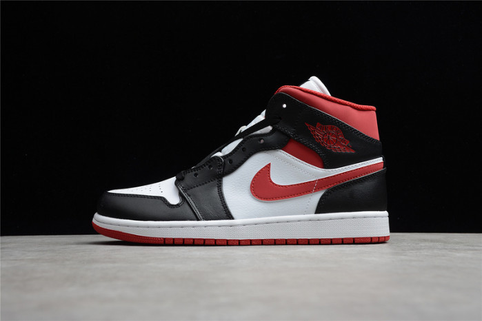 air jordan 1 mid gym red black white 554724-122