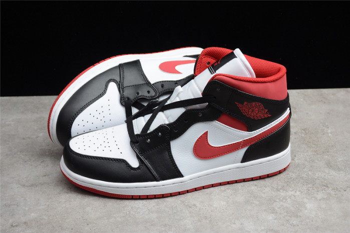 air jordan 1 mid gym red black white 554724-122
