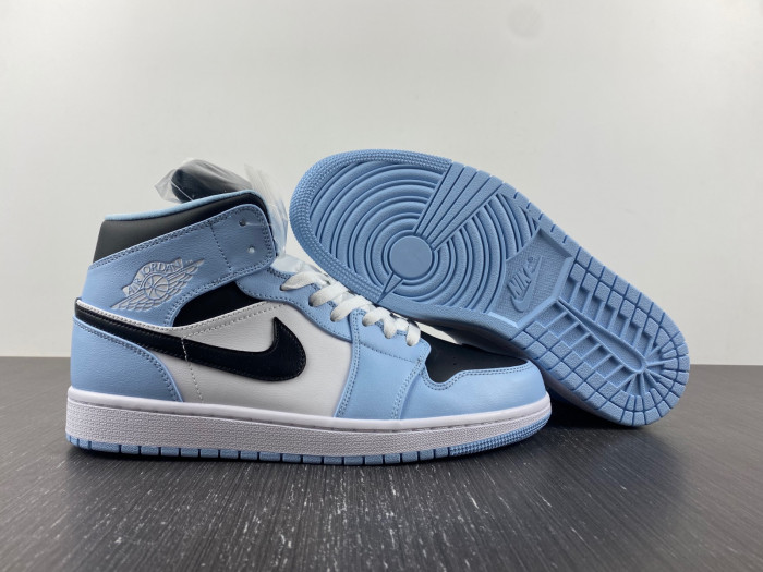 air jordan 1 mid ice blue (gs) 555112-401