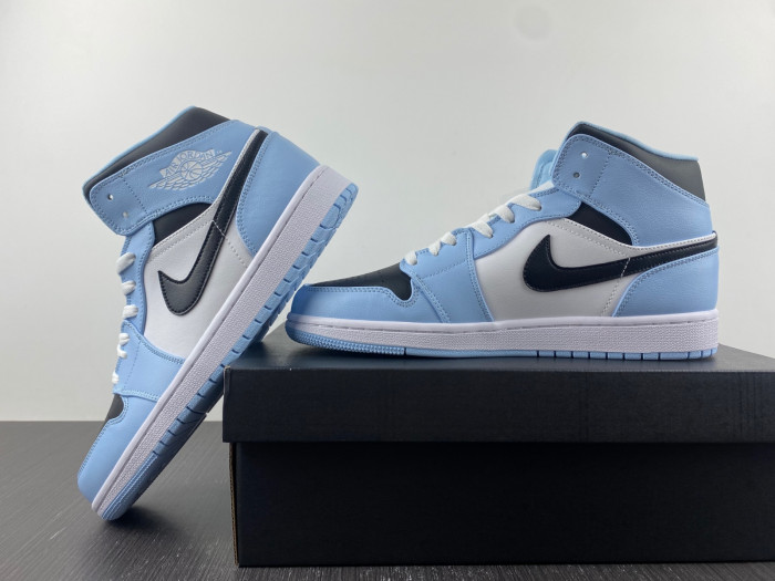 air jordan 1 mid ice blue (gs) 555112-401
