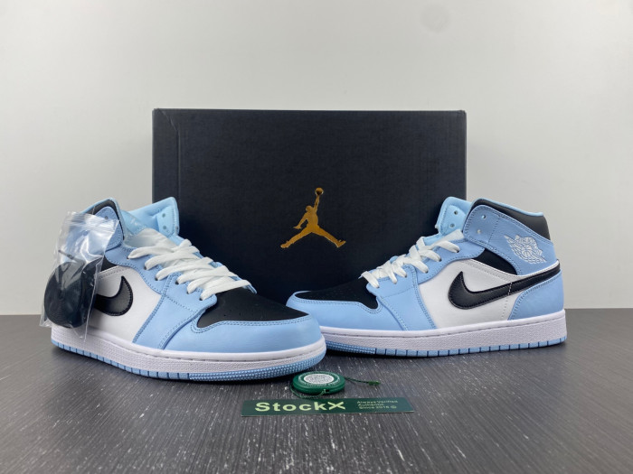 air jordan 1 mid ice blue (gs) 555112-401