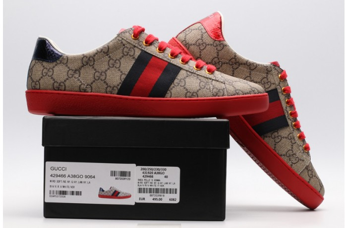 gu ace embroidered low-top sneaker