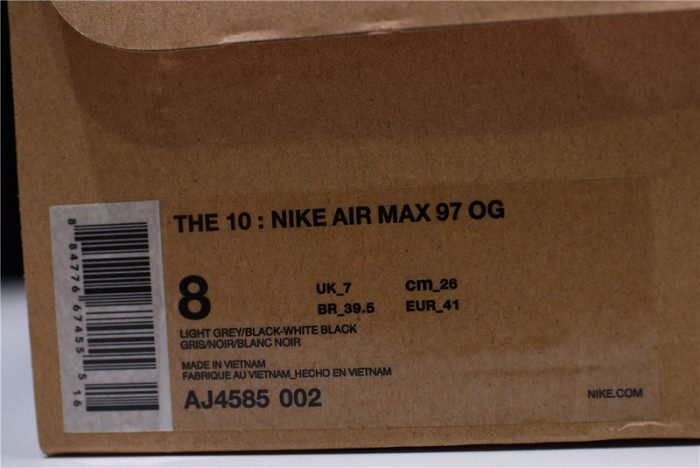 of x nike air max 97 grey aj4585-002