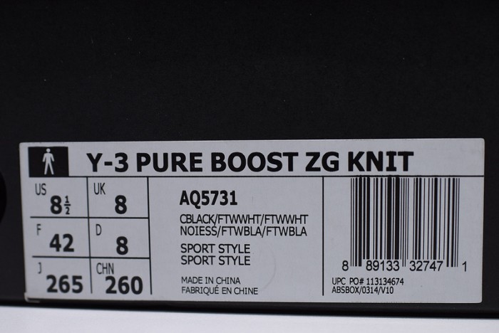 y3 pureboost zg knit core black aq5731