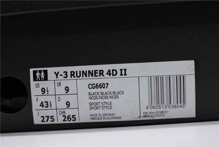 a*d*das y-3 runner 4d ii black - cg6607