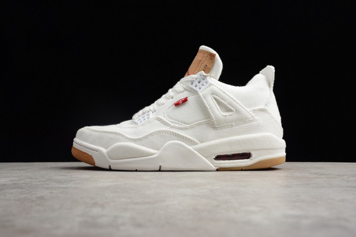 air jordan 4 retro levi''s white (levi''s tag) ao2571-100