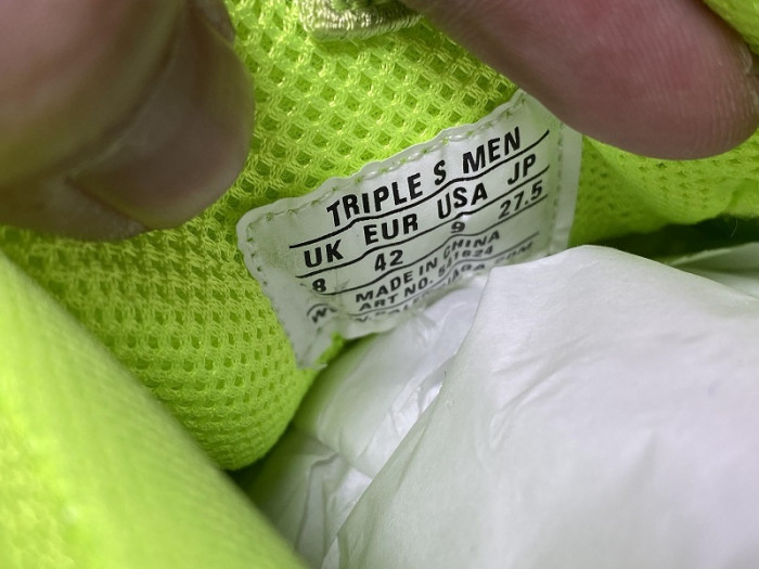 balen triple s trainers clear sole fllo yellow 541624 w09o1 9002