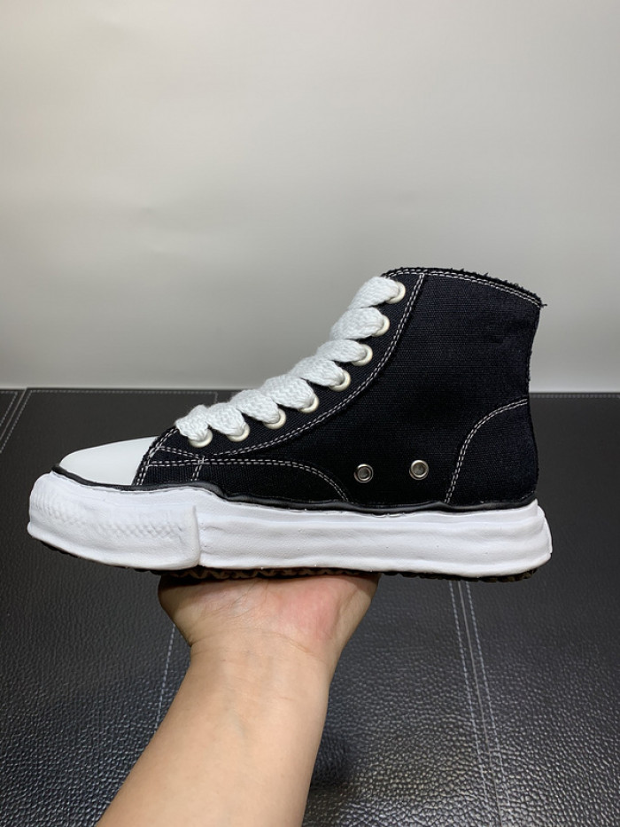 maison mihara yasuhiro high top canvas sneakers