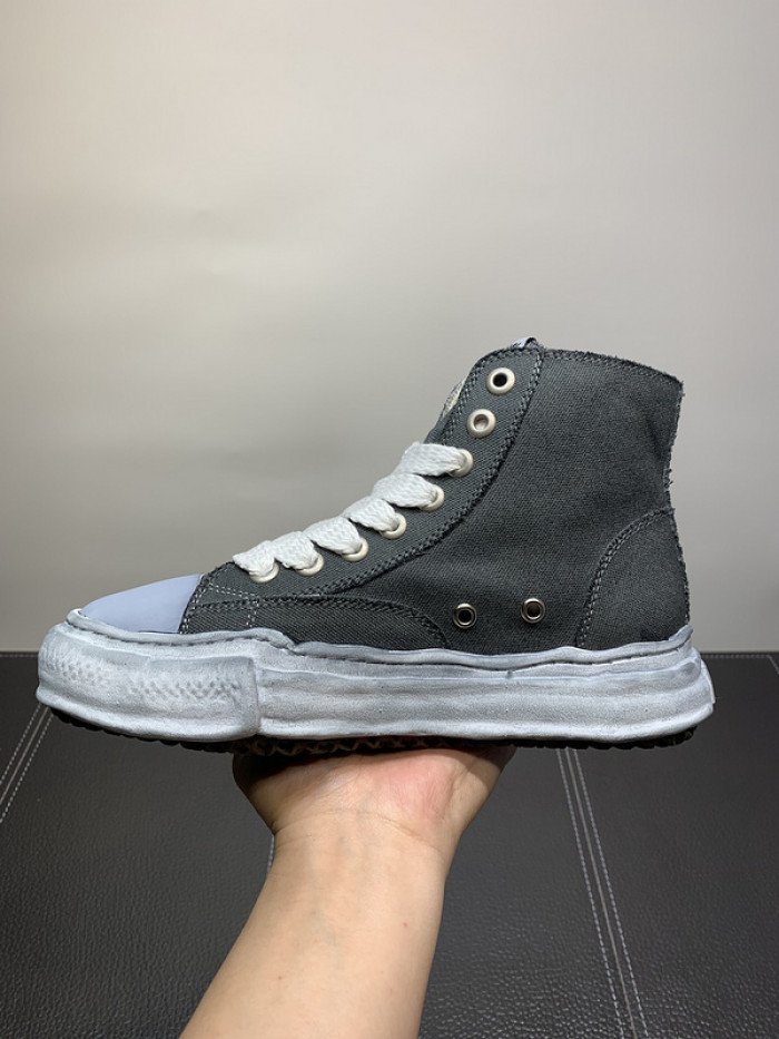 maison mihara yasuhiro high top canvas sneakers