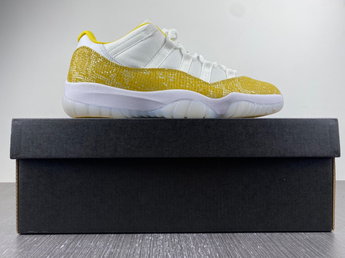 air jordan 11 low wmns “yellow snakeskin” ah7860-107.