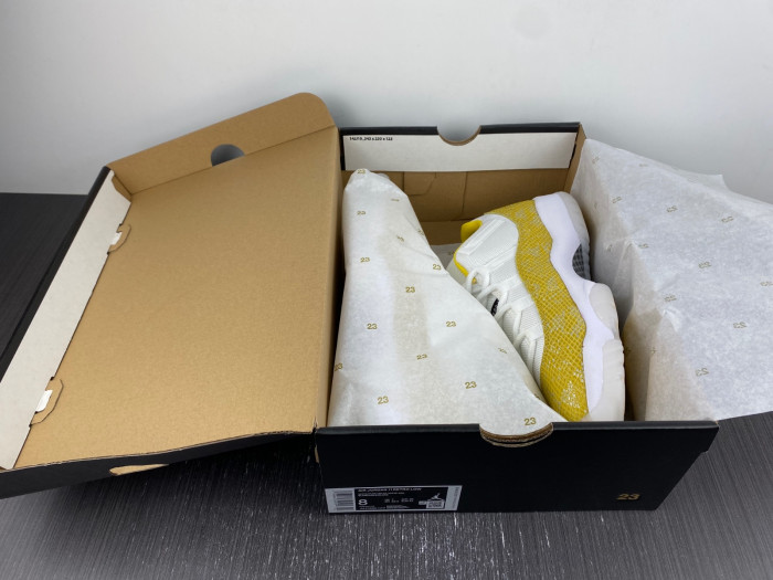 air jordan 11 low wmns “yellow snakeskin” ah7860-107.