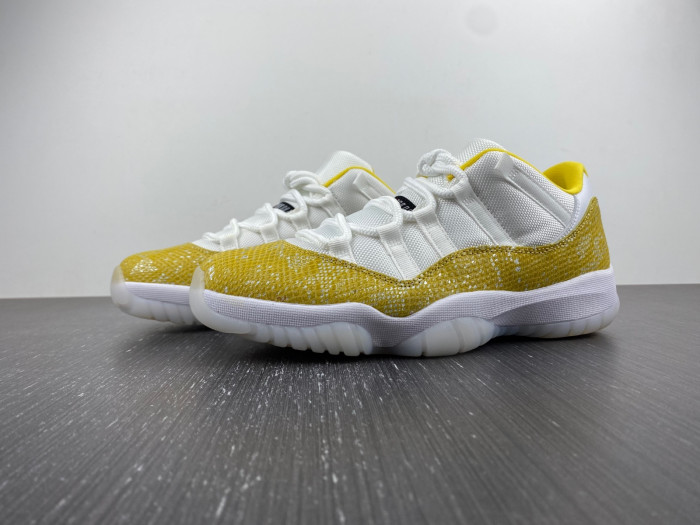 air jordan 11 low wmns “yellow snakeskin” ah7860-107.
