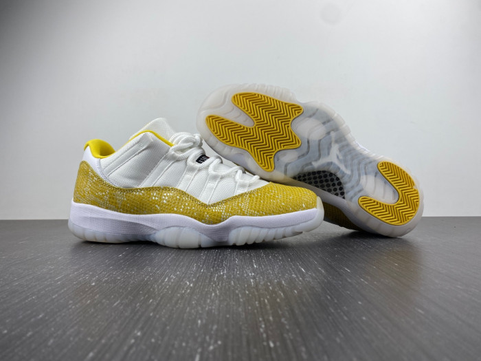 air jordan 11 low wmns “yellow snakeskin” ah7860-107.