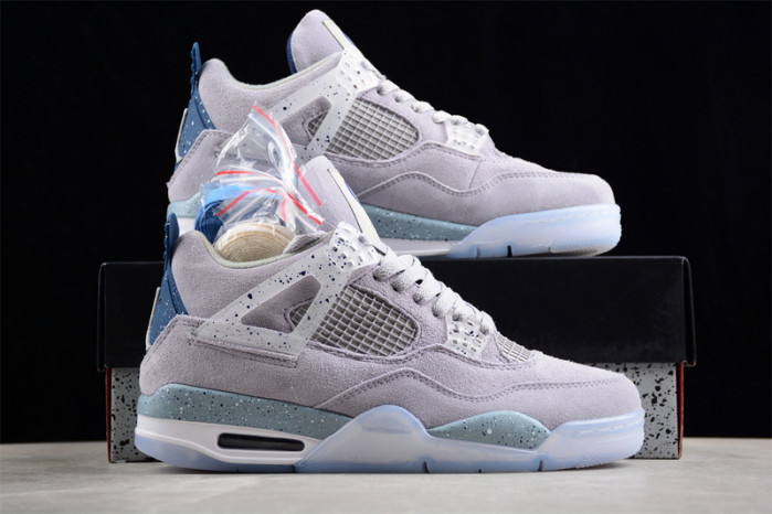air jordan 4 retro white/grey/blue