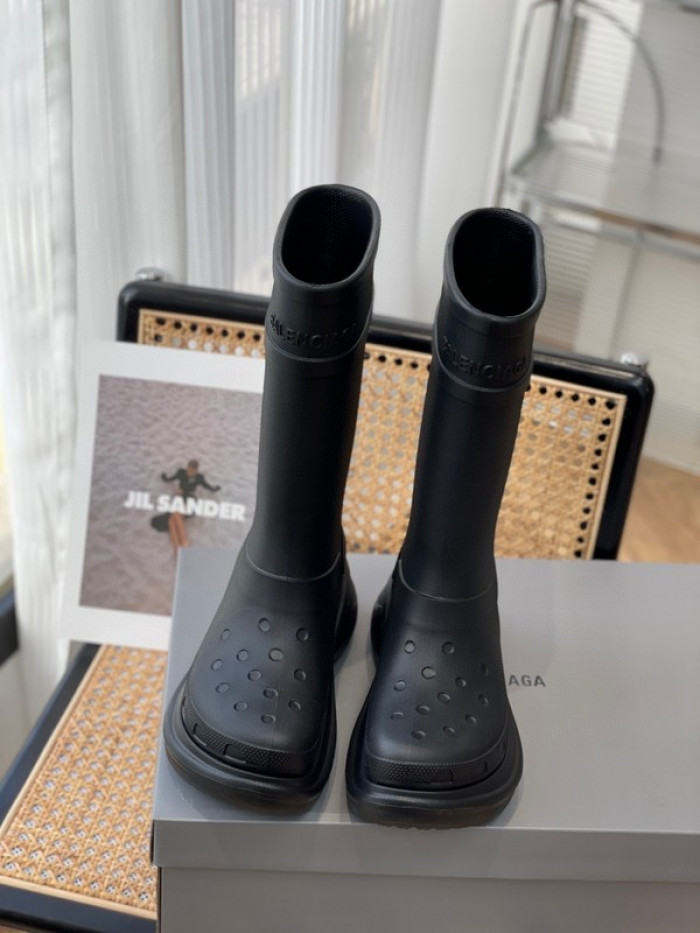 balen x Cr*0*s rubber rain boots-black