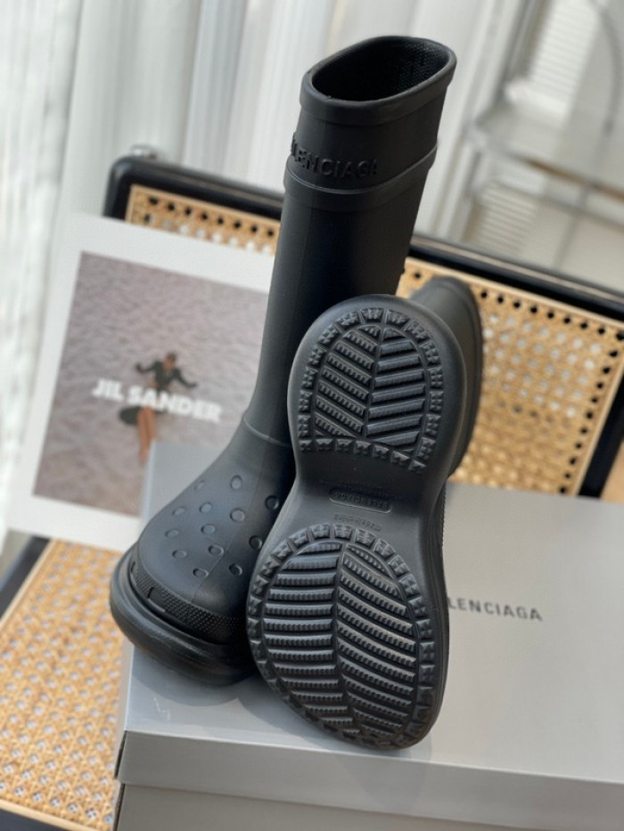 balen x Cr*0*s rubber rain boots-black
