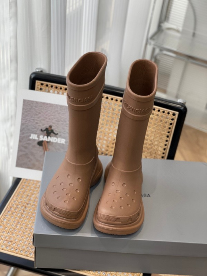 balen x Cr*0*s rubber rain boots-brown