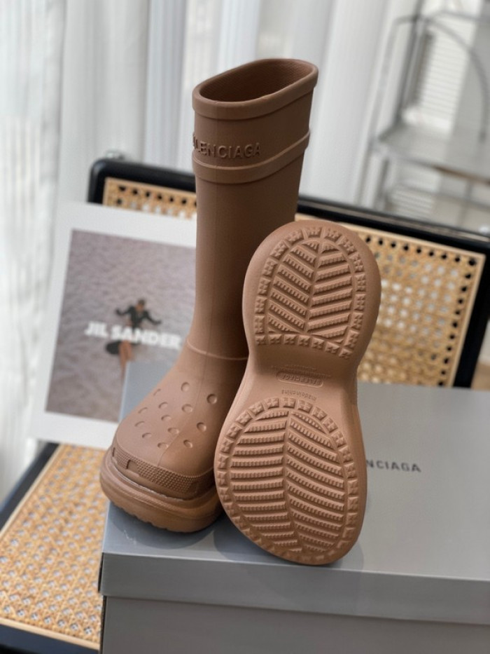 balen x Cr*0*s rubber rain boots-brown