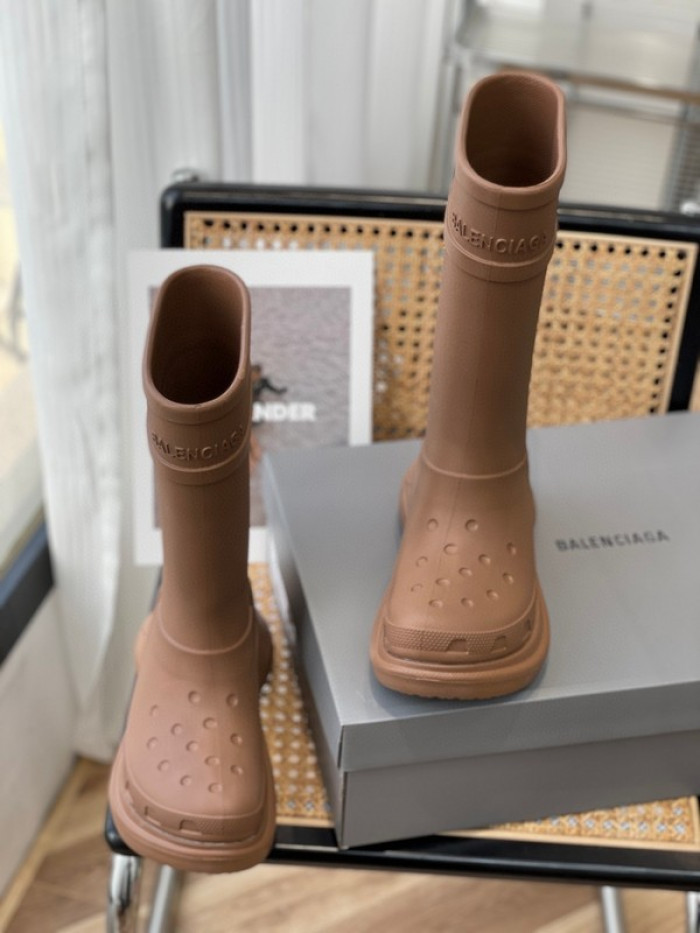 balen x Cr*0*s rubber rain boots-brown
