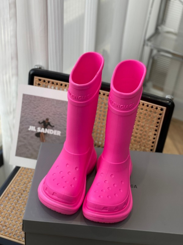 balen x Cr*0*s rubber rain boots-pink