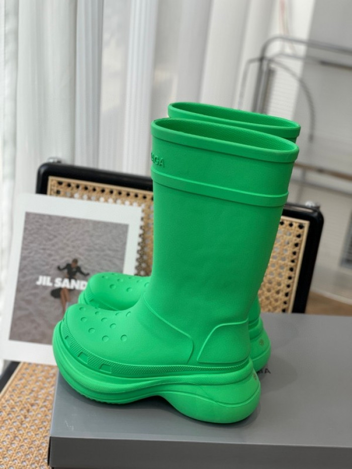 balen x crocs rubber rain boots-green