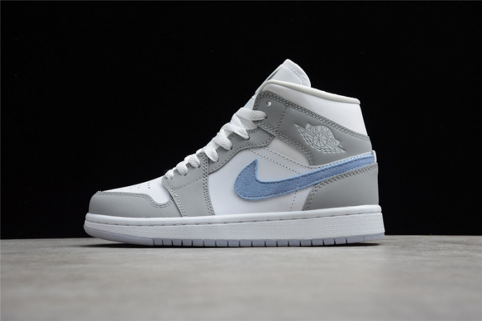 air jordan 1 mid wolf grey aluminum (w) bq6472-105