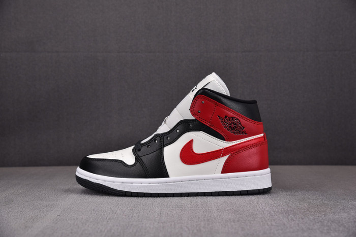 air jordan 1 mid gym red off noir bq6472-160