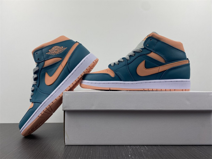 air jordan 1 mid dark teal green (w) bq6472-308