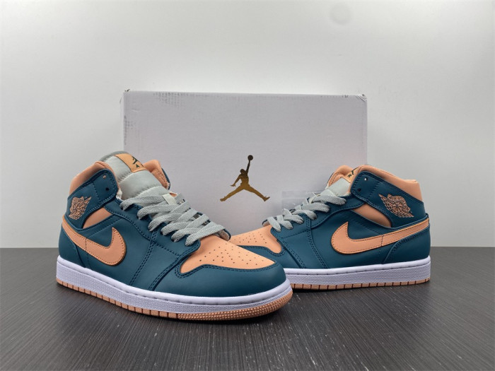 air jordan 1 mid dark teal green (w) bq6472-308