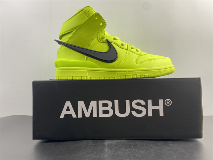 nike dunk high ambush flash lime cu7544-300