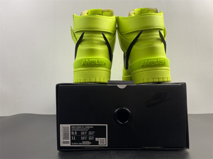 nike dunk high ambush flash lime cu7544-300