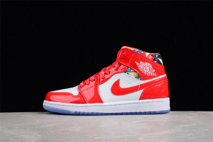 air jordan 1 mid barcelona sweater red patent dc7294-600