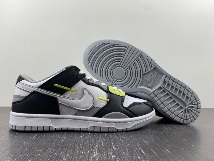 nike dunk low scrap wolf grey light lemon twist dc9723-001