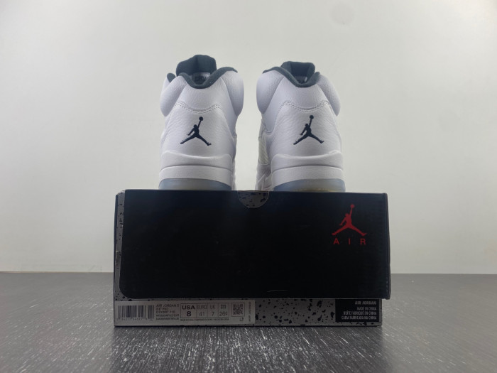 air jordan 5 white/black-sail-metallic silver dd0587-110