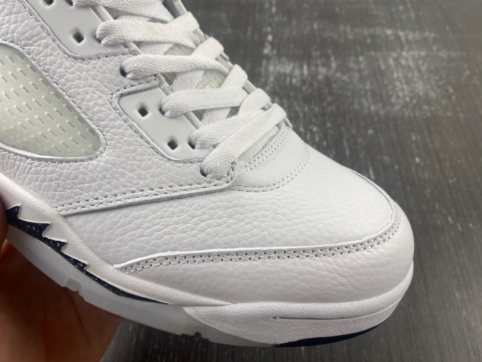 air jordan 5 white/black-sail-metallic silver dd0587-110