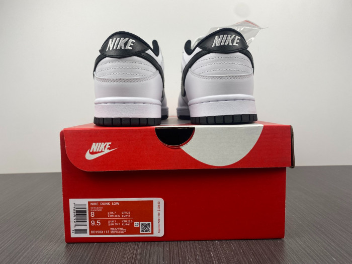 nike dunk low white black wmns dd1503-113