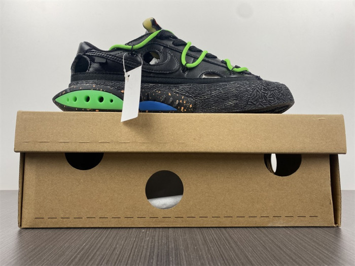 of x nike blazer low black/black-green dh7863-001